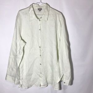 COPY - J Jill Light Green Linen Shirt Size XL
